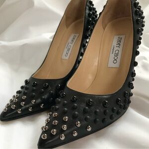 Jimmy Choo Black Studded Heels